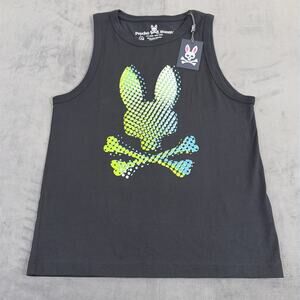 NWT Psycho Bunny Black Hindes Boys Tank Top L 14/16 Benefits Charity